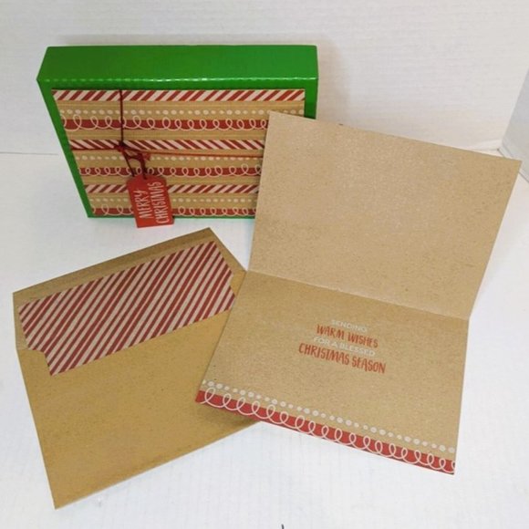 1 Box BROTHER & SISTER Country Christmas Cards 12 Cards & Envelopes Brown Red - Picture 4 of 8